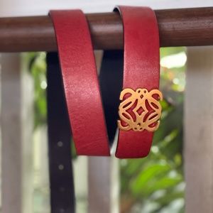 Burnt Orange Loewe Belt (32-80)